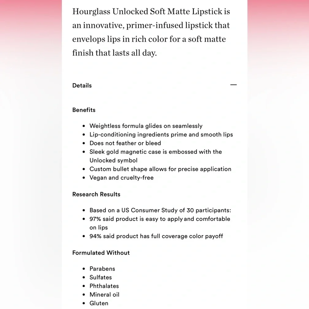 HOURGLASS ‘Peony’ Unlocked Soft Matte Lipstick